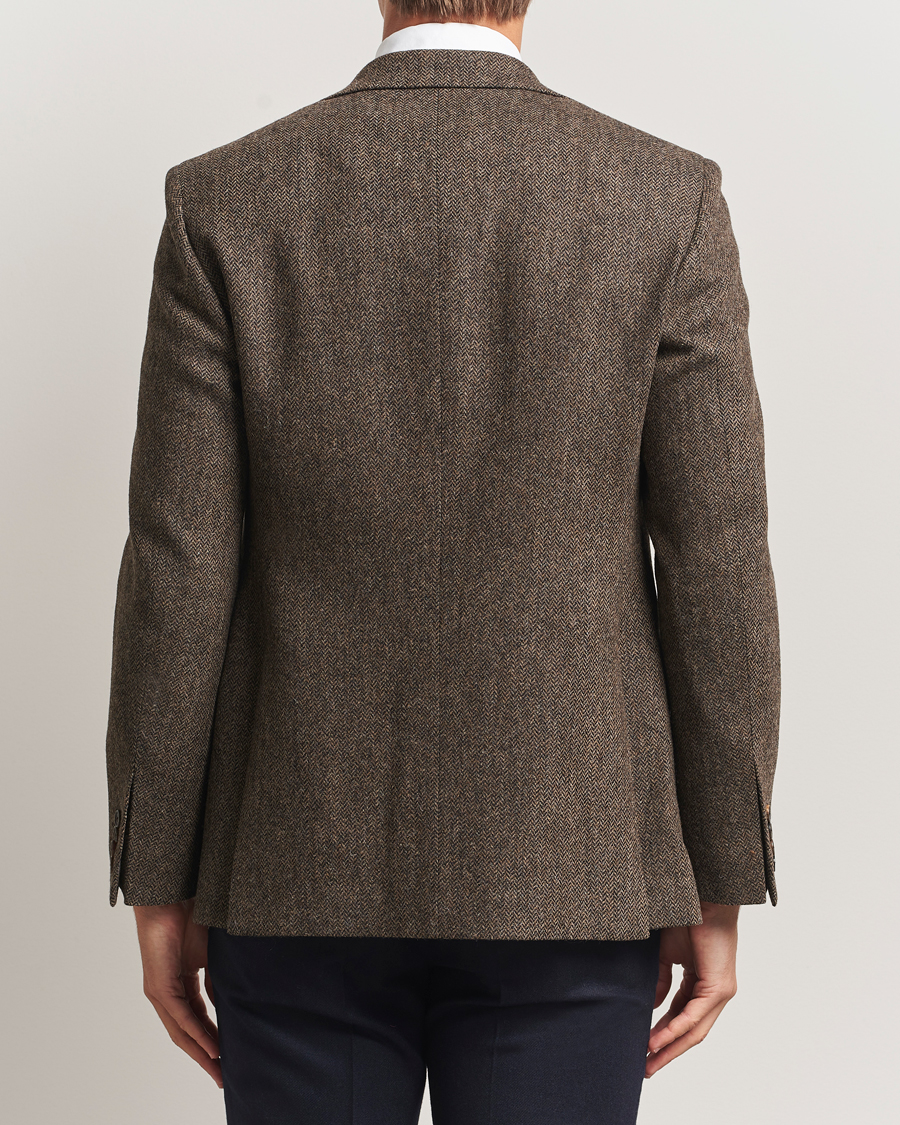 Heren | Blazers | Walker Slater | Edward Lambswool Herringbone Blazer Dark Brown