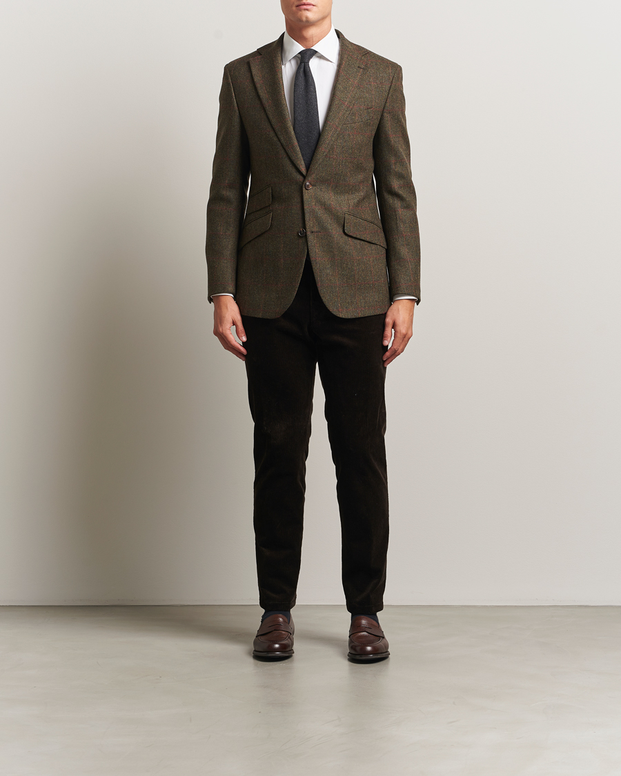 Homme | Blazers | Walker Slater | Edward Lambswool Windowpane Blazer Dark Green