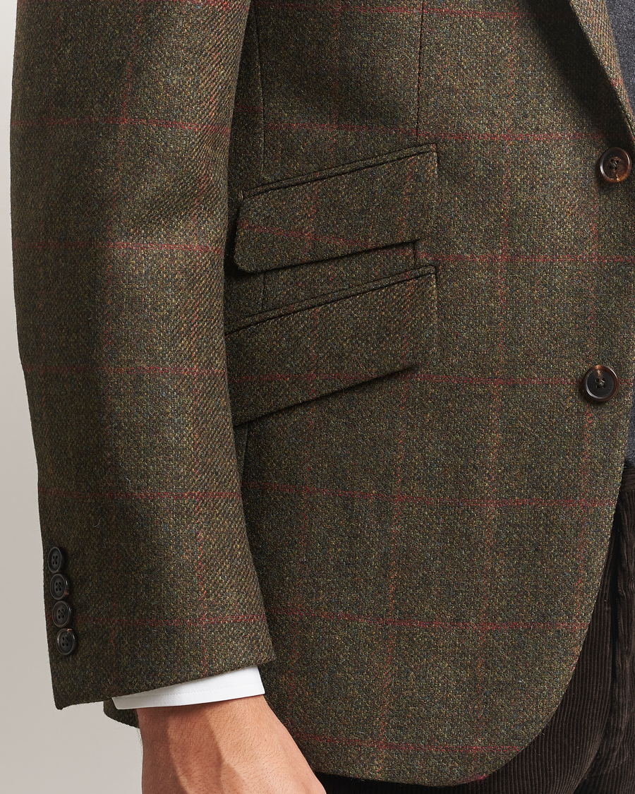 Homme | Blazers | Walker Slater | Edward Lambswool Windowpane Blazer Dark Green