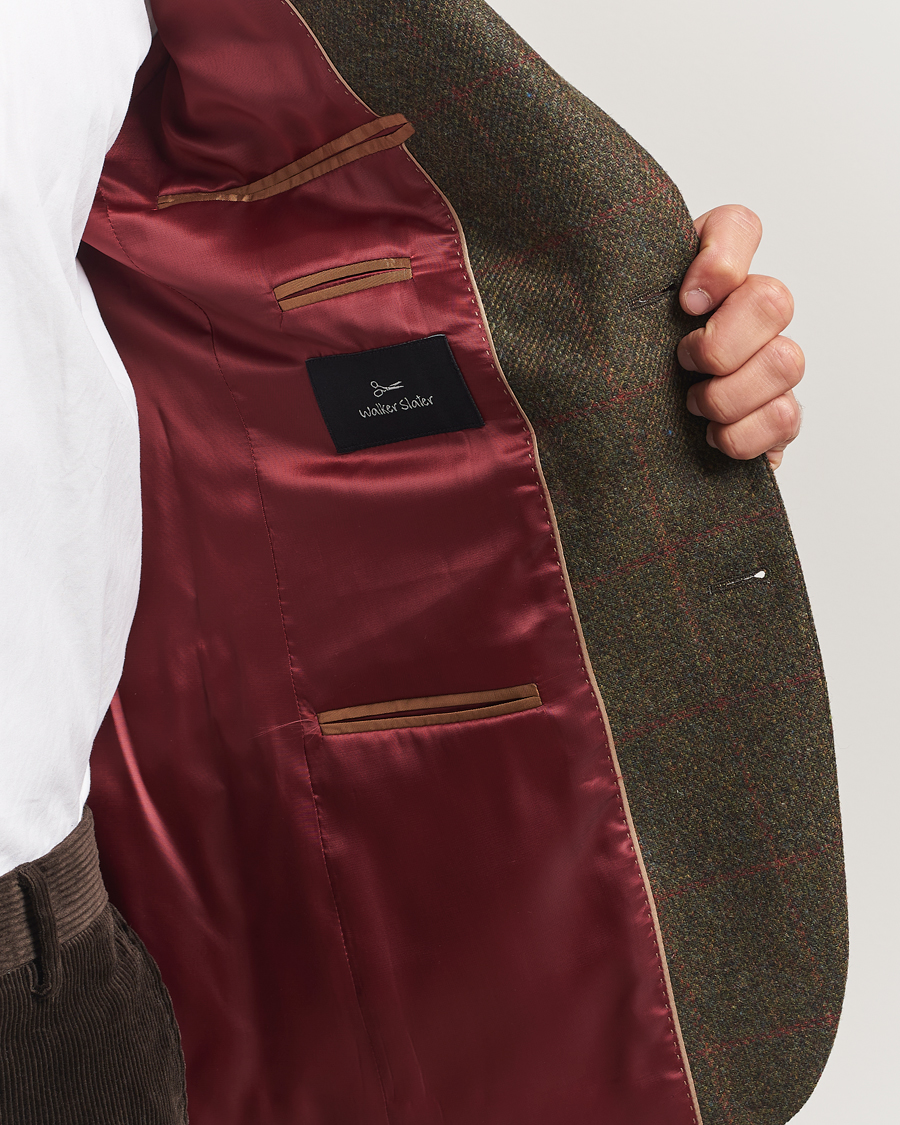 Homme | Blazers | Walker Slater | Edward Lambswool Windowpane Blazer Dark Green