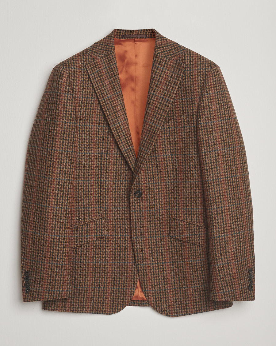 Heren | Blazers | Walker Slater | Edward Lambswool Dogtooth Blazer Brown