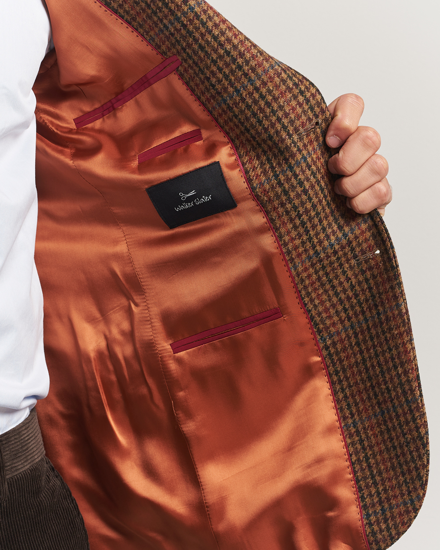 Heren | Blazers | Walker Slater | Edward Lambswool Dogtooth Blazer Brown