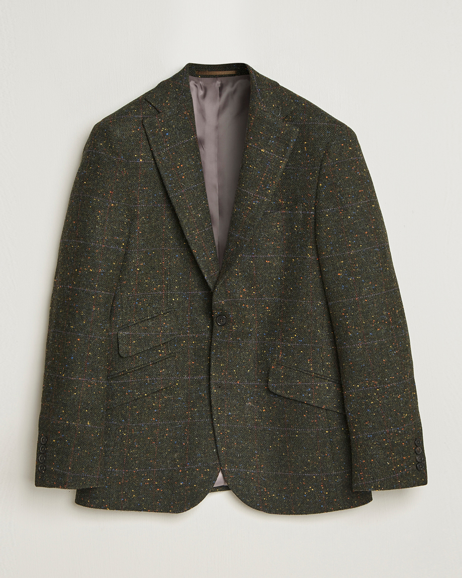 Homme | Blazers | Walker Slater | Edward Lambswool Donegal Windowpane Blazer Dark Green