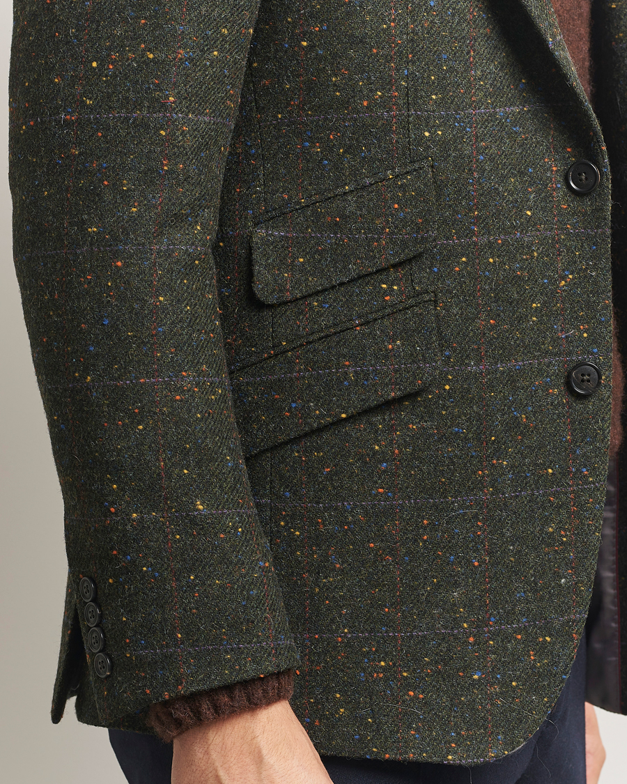 Homme | Blazers | Walker Slater | Edward Lambswool Donegal Windowpane Blazer Dark Green