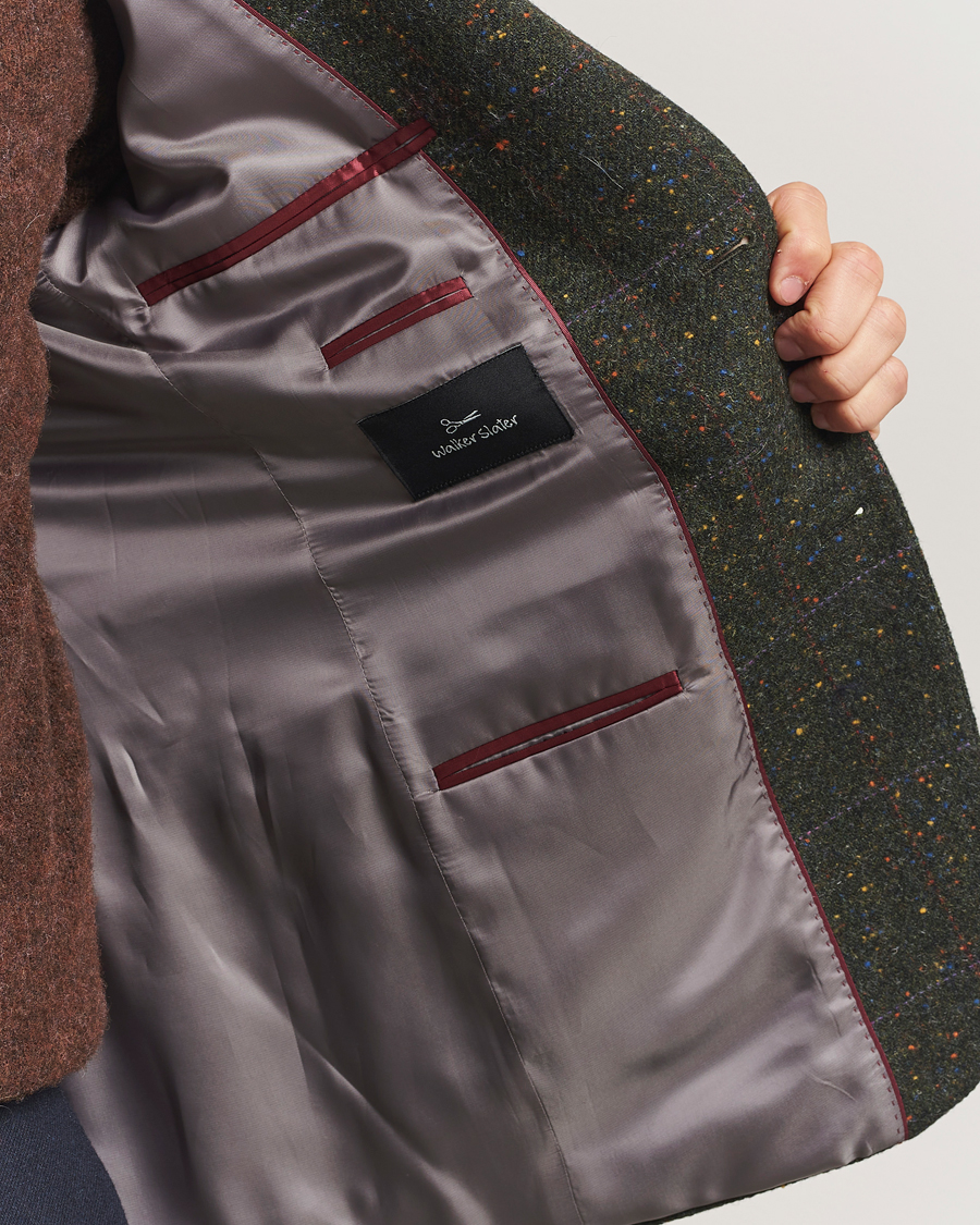 Homme | Blazers | Walker Slater | Edward Lambswool Donegal Windowpane Blazer Dark Green