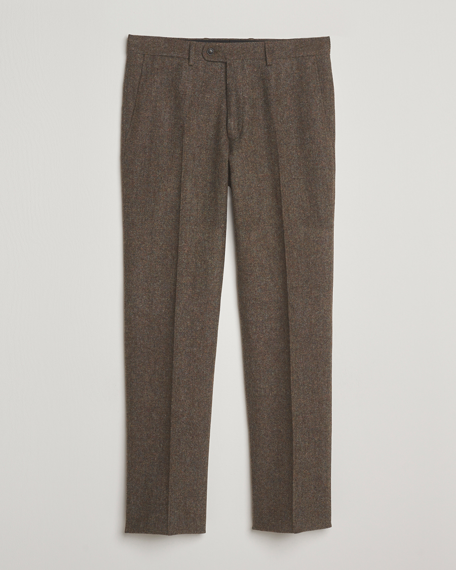 Heren | Broeken | Walker Slater | Edward Shetland Wool Donegal Trousers Dark Green