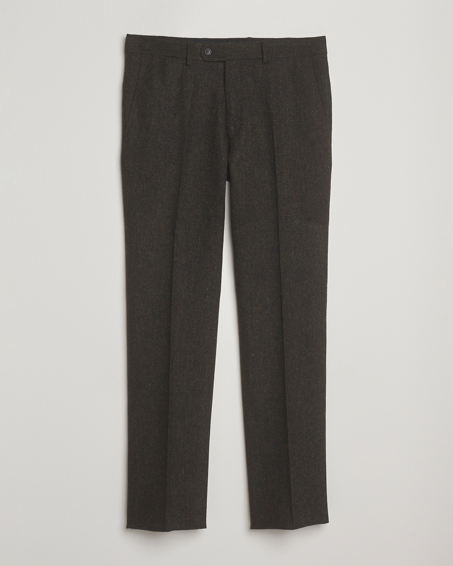 Homme | Pantalons | Walker Slater | Edward Shetland Wool Donegal Trousers Dark Brown