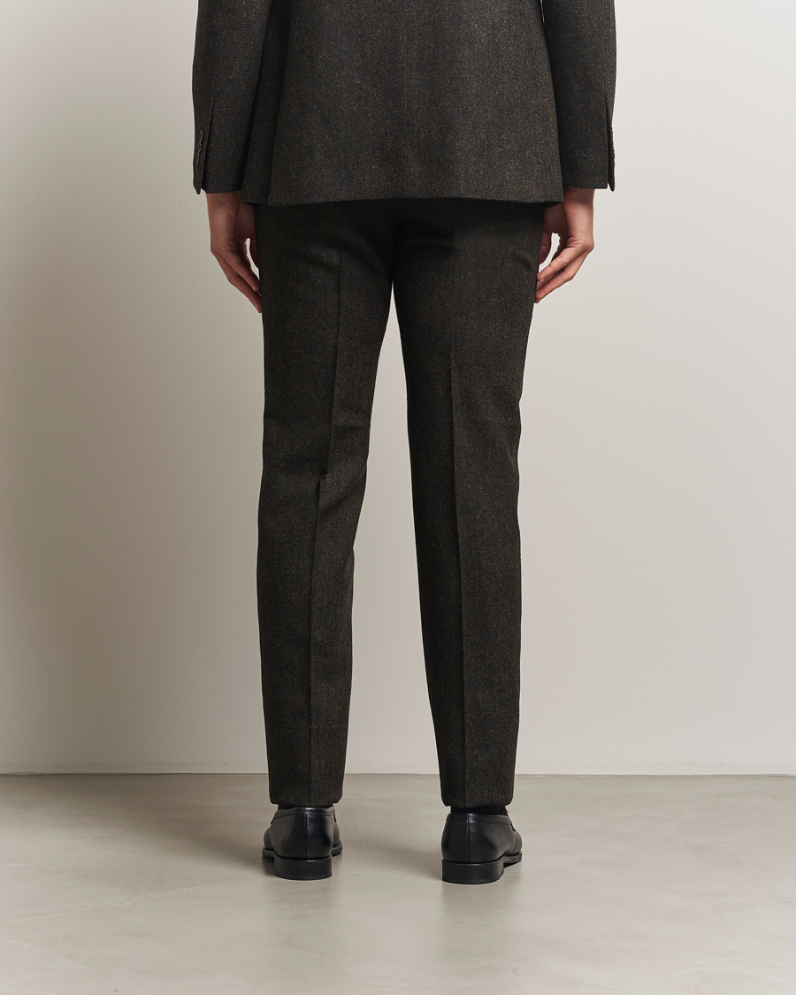 Homme | Pantalons | Walker Slater | Edward Shetland Wool Donegal Trousers Dark Brown