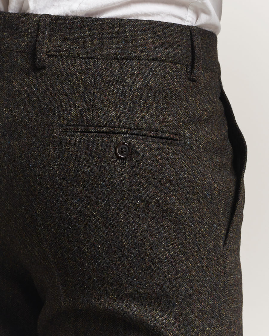 Homme | Pantalons | Walker Slater | Edward Shetland Wool Donegal Trousers Dark Brown