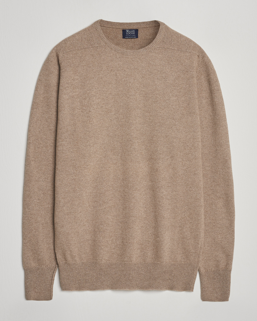 Heren | Truien | William Lockie | Melrose Cashmere Crew Neck Dark Natural
