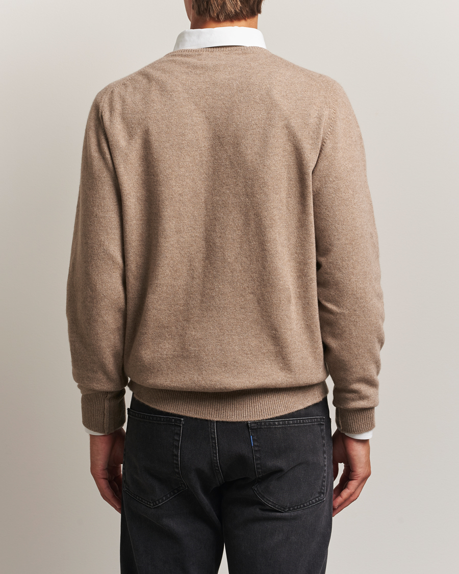 Heren | Truien | William Lockie | Melrose Cashmere Crew Neck Dark Natural