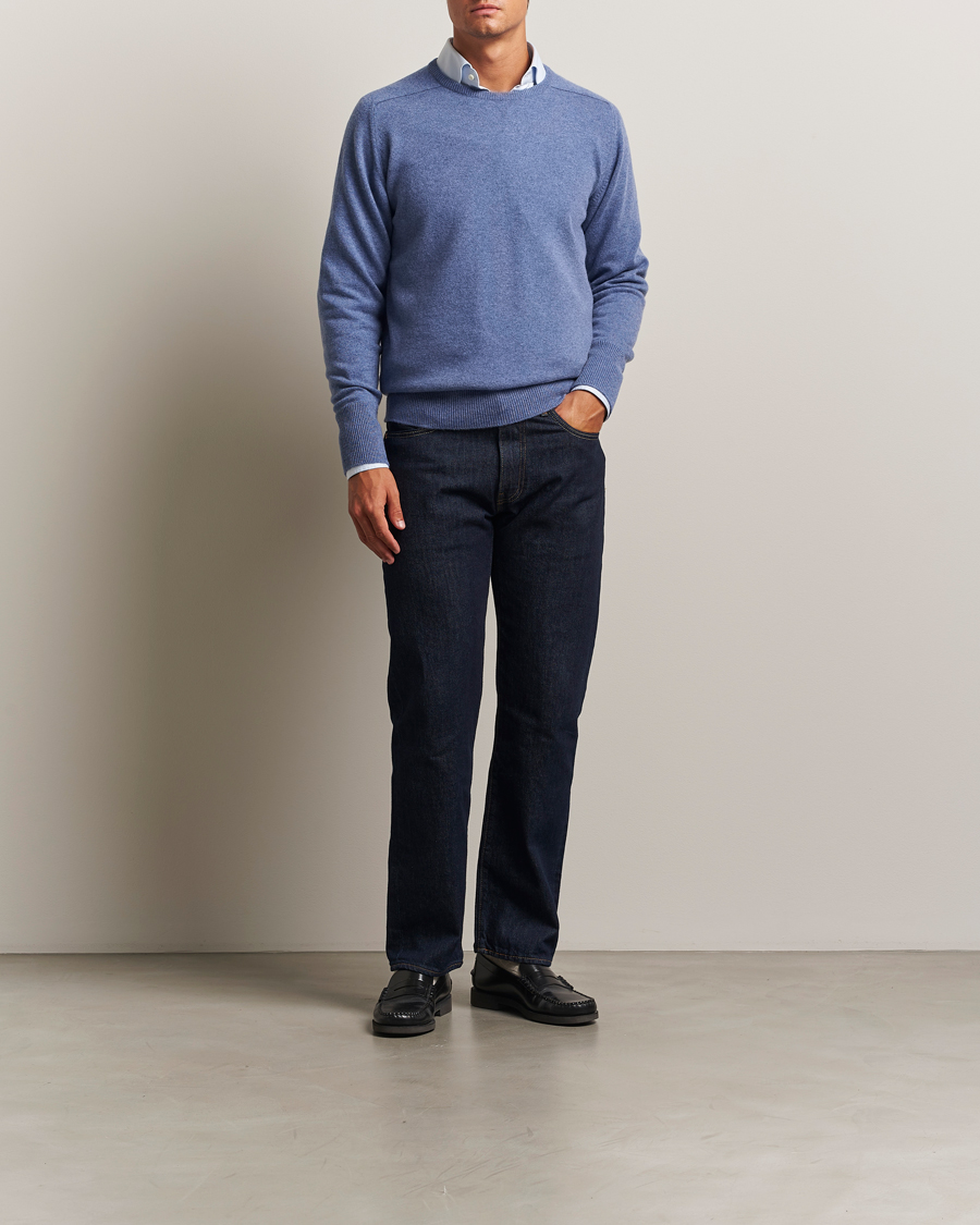Homme | Pulls Et Tricots | William Lockie | Melrose Cashmere Crew Neck Blue