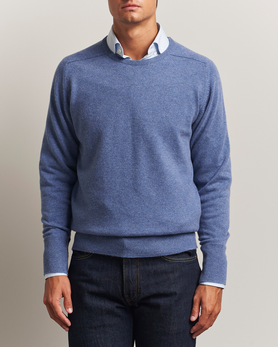 Homme | Pulls Et Tricots | William Lockie | Melrose Cashmere Crew Neck Blue