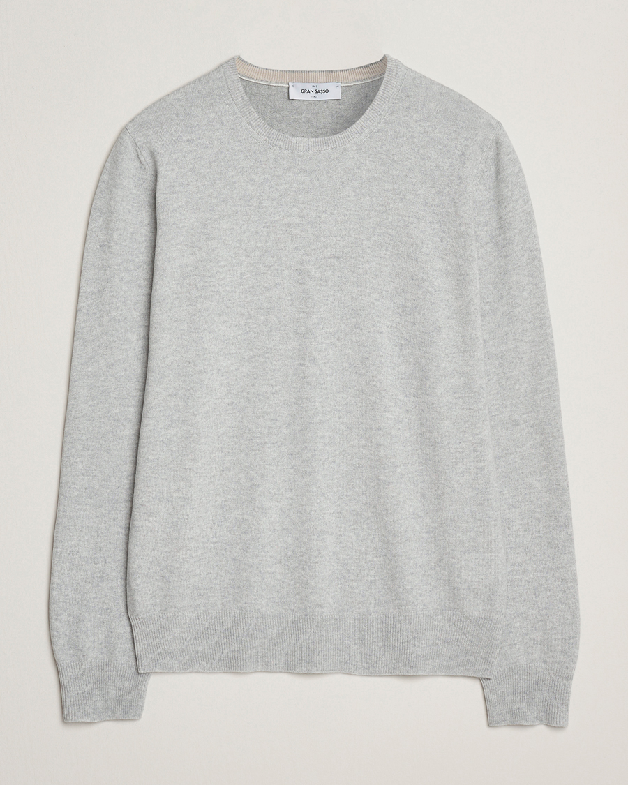 Homme | Pulls Et Tricots | Gran Sasso | Wool/Cashmere Crew Neck Light Grey Melange
