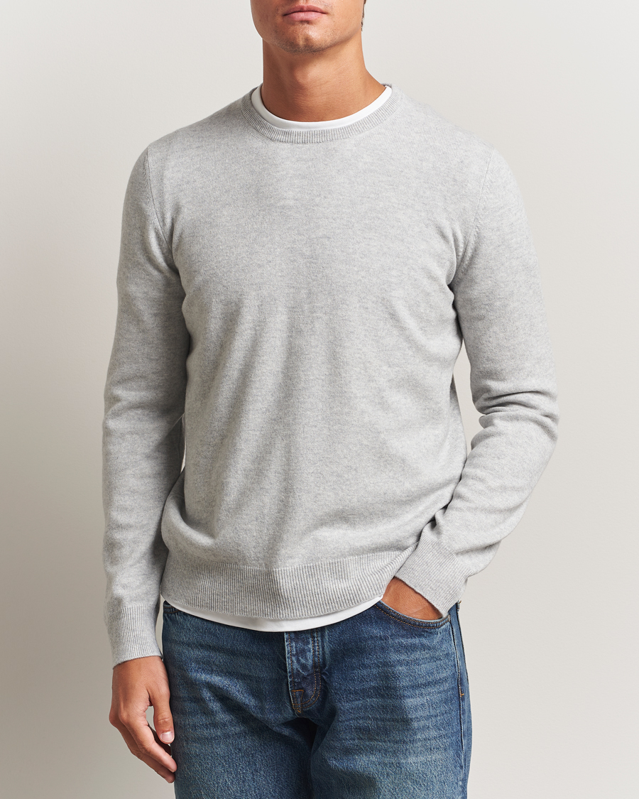 Homme | Pulls Et Tricots | Gran Sasso | Wool/Cashmere Crew Neck Light Grey Melange