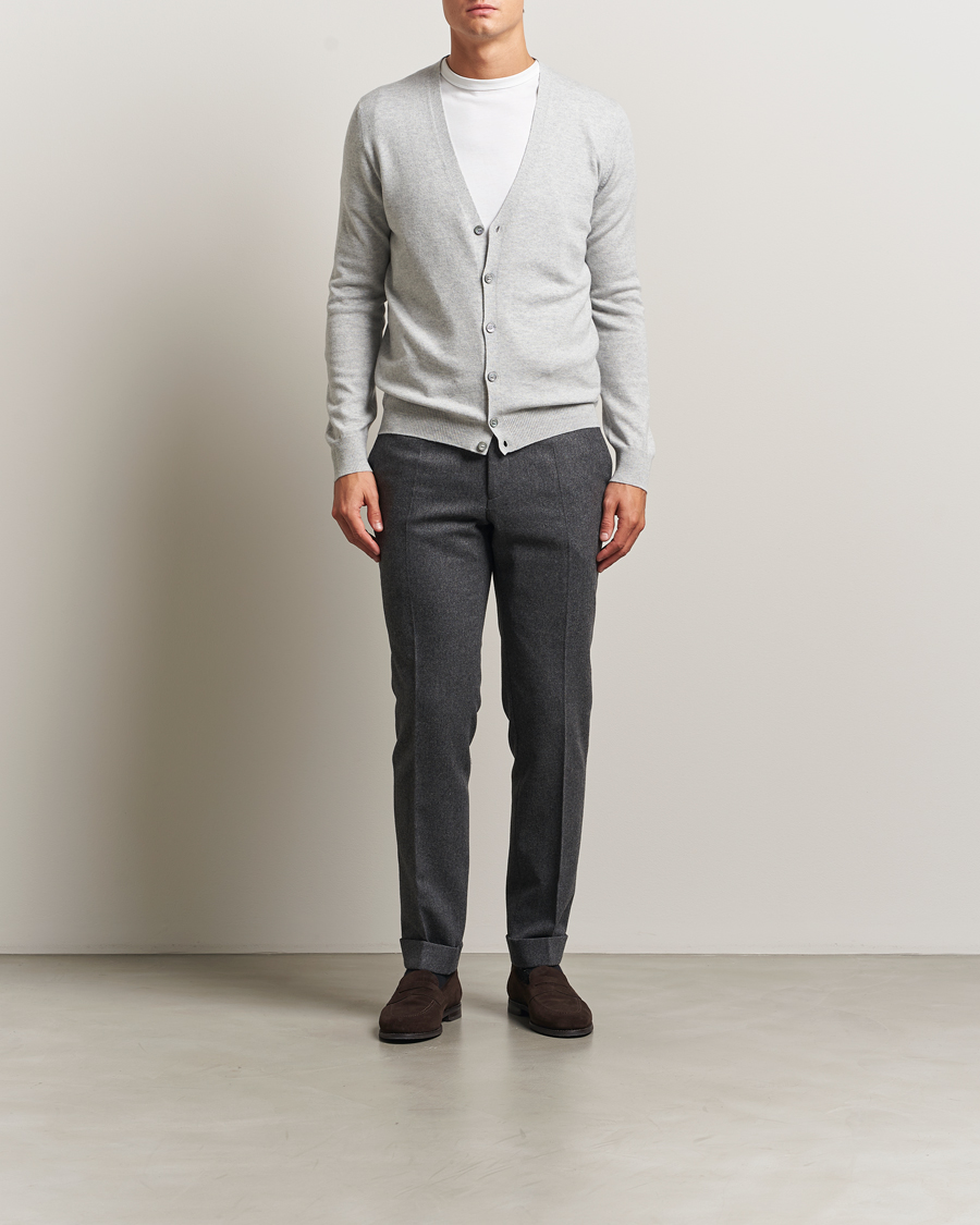 Homme | Pulls Et Tricots | Gran Sasso | Wool/Cashmere Cardigan Light Grey Melange