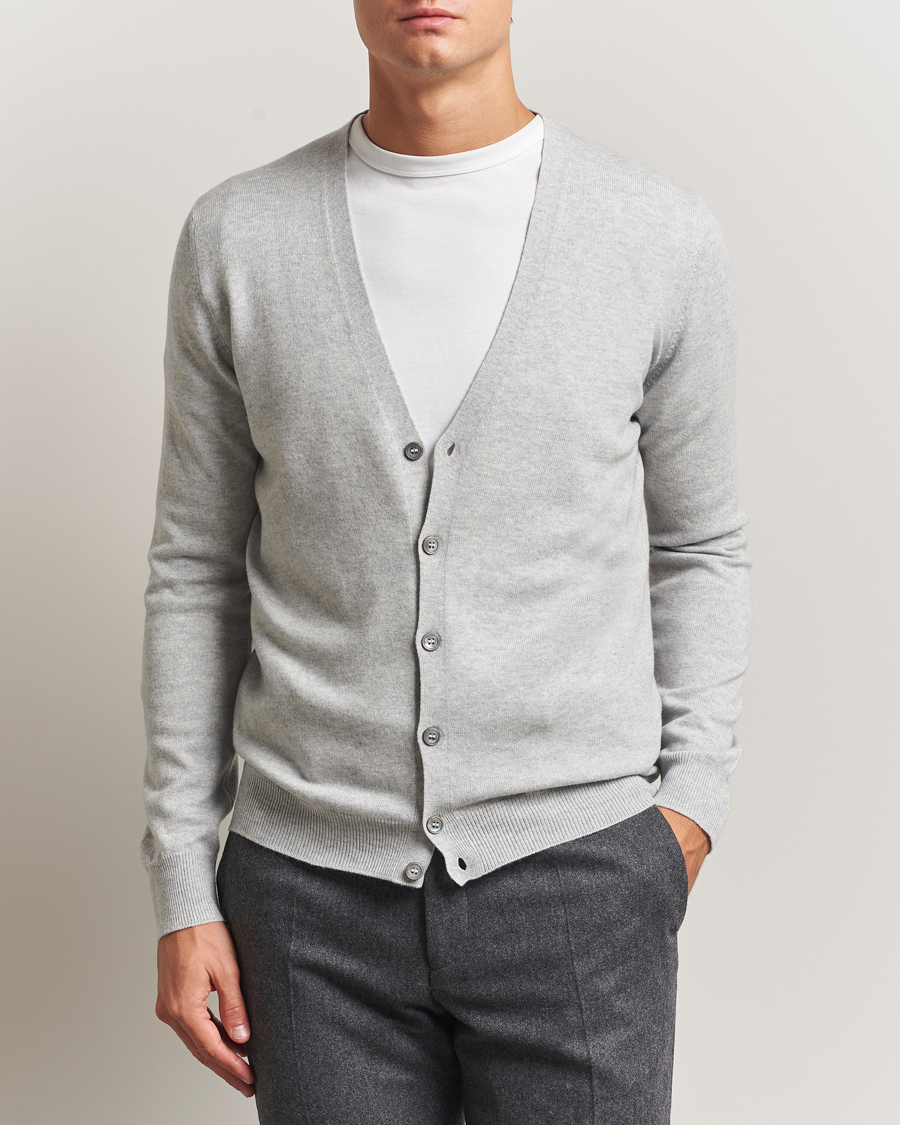Homme | Pulls Et Tricots | Gran Sasso | Wool/Cashmere Cardigan Light Grey Melange