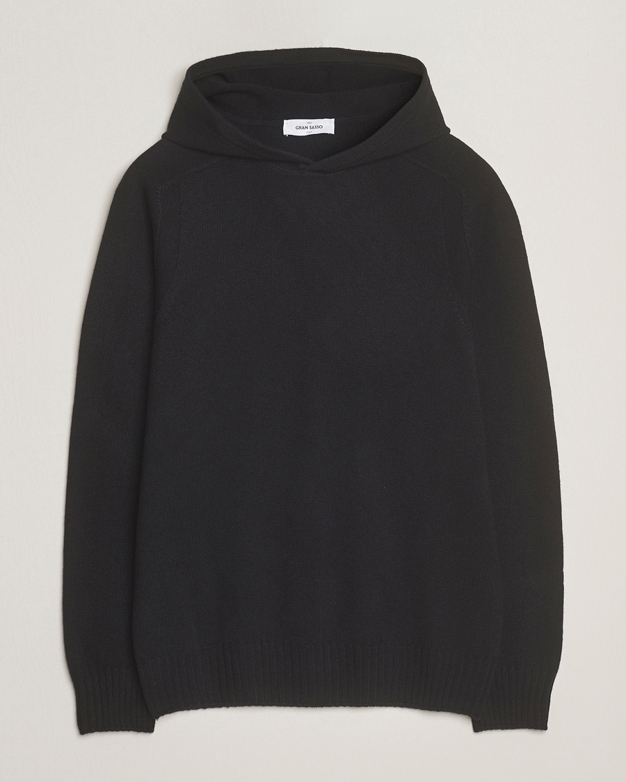 Homme | Pulls Et Tricots | Gran Sasso | Wool Hoodie Black