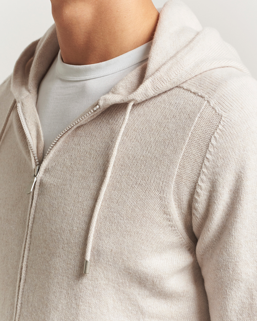 Homme | Pulls Et Tricots | Gran Sasso | Full Zip Wool Hoodie Cream