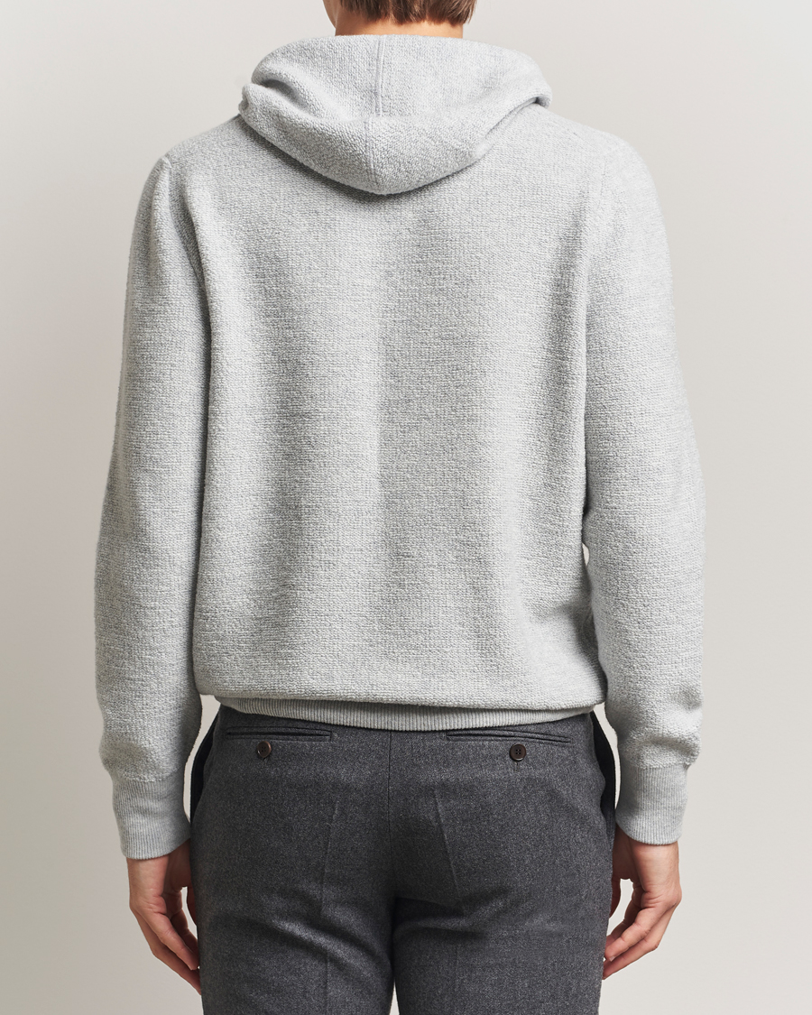 Heren | Truien | Gran Sasso | Boiled Wool Hoodie Light Grey Melange