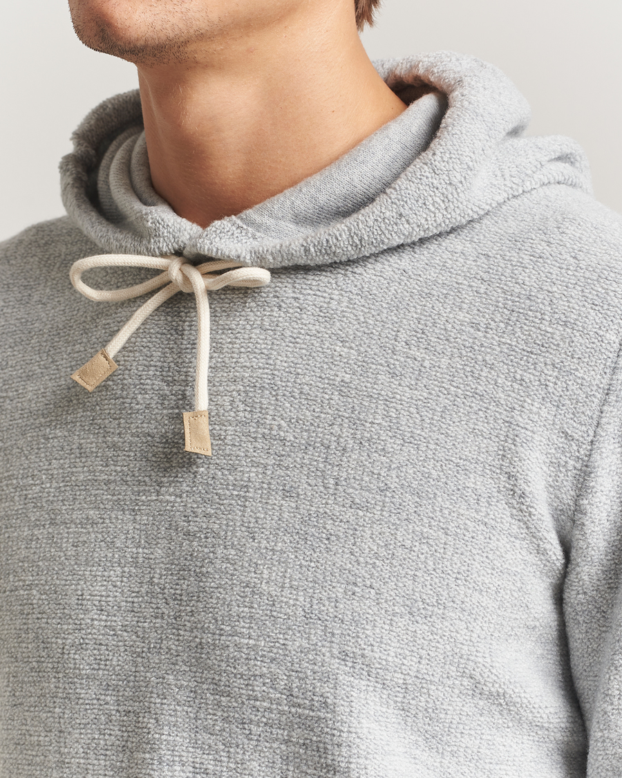 Heren | Truien | Gran Sasso | Boiled Wool Hoodie Light Grey Melange