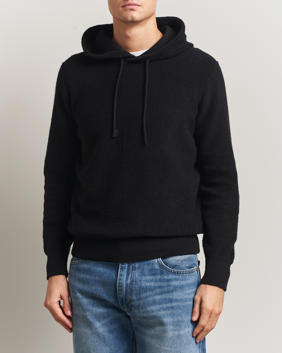 Homme | Pulls Et Tricots | Gran Sasso | Boiled Wool Hoodie Black
