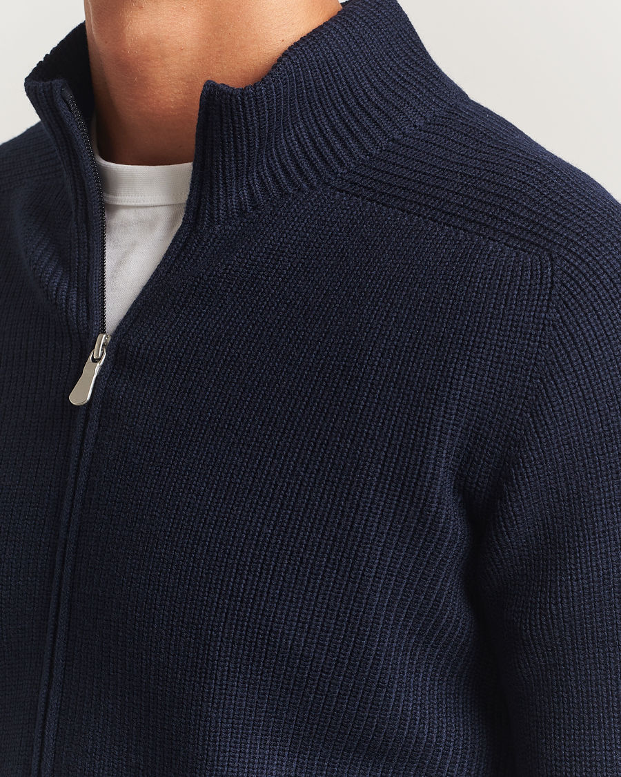 Heren | Truien | Gran Sasso | Rainwool Full Zip Navy