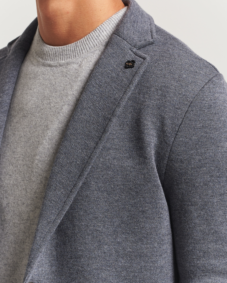 Homme | Blazers | Gran Sasso | Rainwool Knitted Blazer Grey Melange