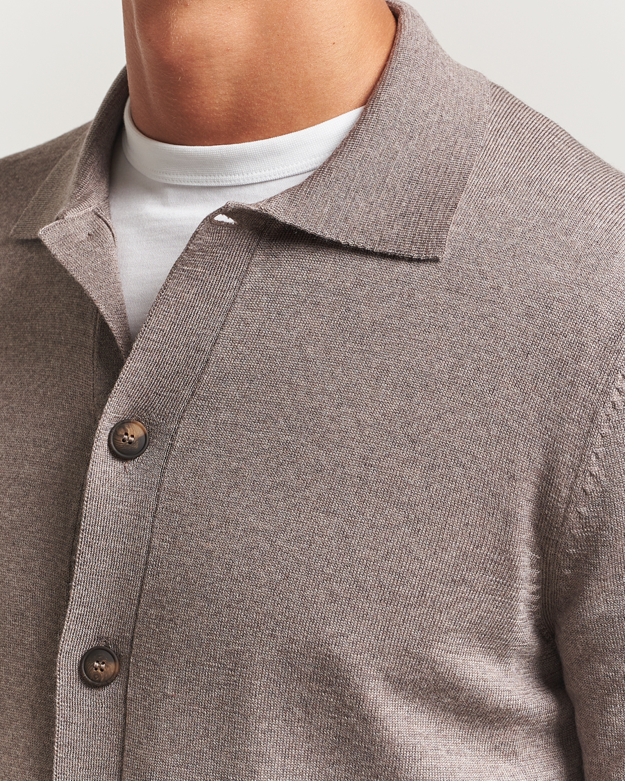 Homme | Pulls Et Tricots | Gran Sasso | Wool Knitted Cardigan Beige Melange