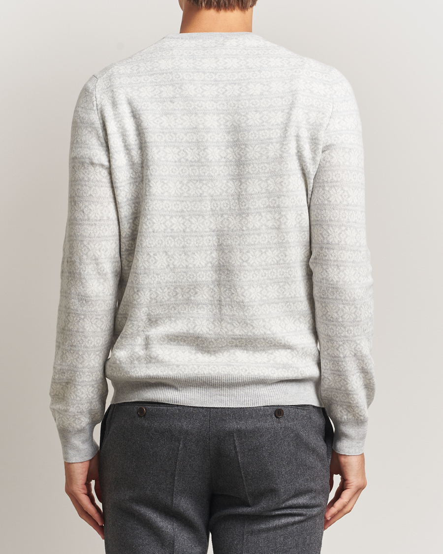 Homme | Pulls Et Tricots | Gran Sasso | Wool/Cashmere Fairisle Sweater Light Grey Melange