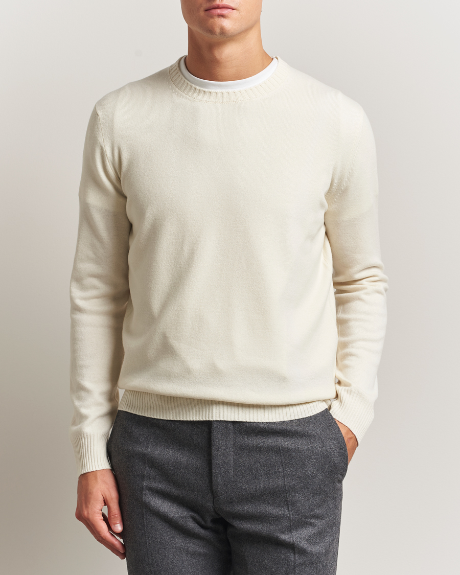 Homme | Pulls Et Tricots | Gran Sasso | Wool/Cashmere Washed Crew Neck Cream Melange