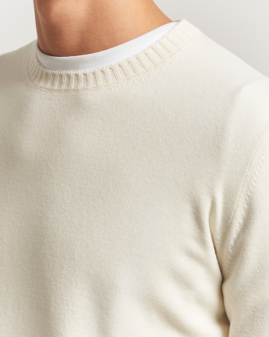 Homme | Pulls Et Tricots | Gran Sasso | Wool/Cashmere Washed Crew Neck Cream Melange