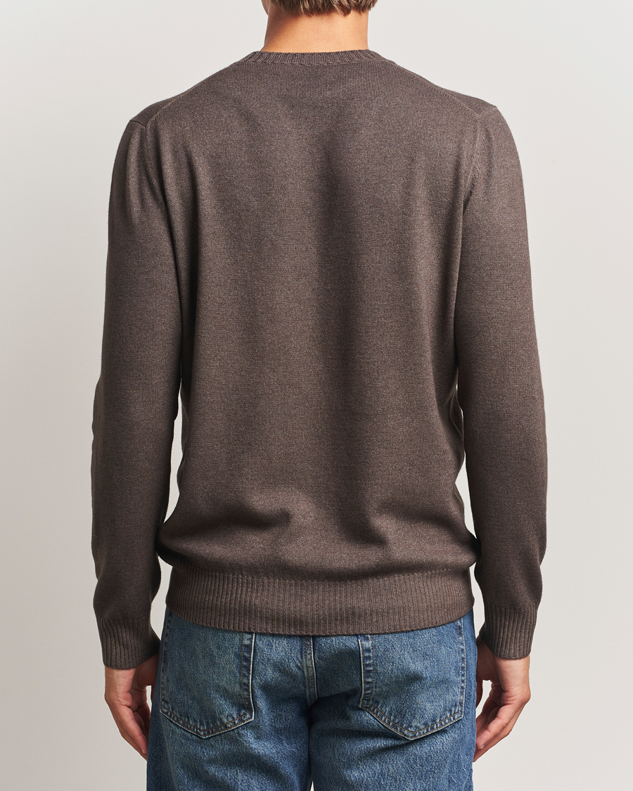 Heren | Truien | Gran Sasso | Wool/Cashmere Washed Crew Neck Brown Melange