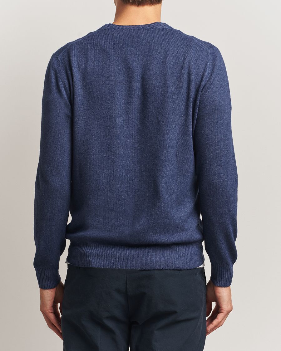 Homme | Pulls Et Tricots | Gran Sasso | Wool/Cashmere Washed Crew Neck Navy Melange
