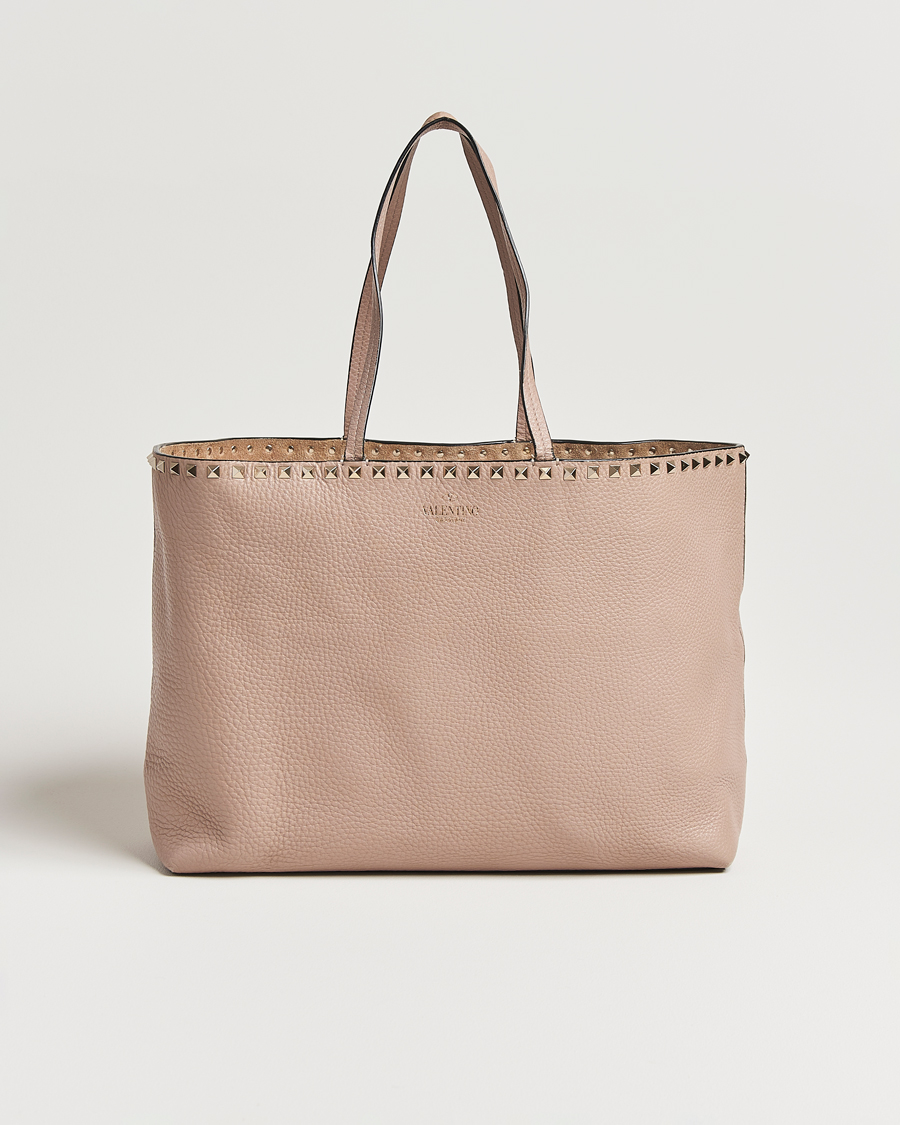 Homme | Pre-Owned & Vintage Bags | Valentino Pre-Owned | Medium Rockstud Tote Bag Poudre