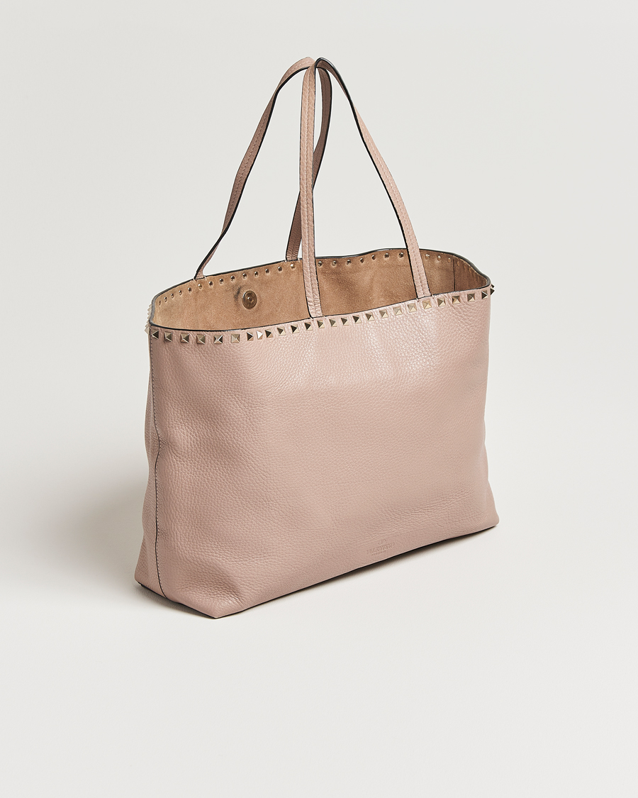 Homme | Pre-Owned & Vintage Bags | Valentino Pre-Owned | Medium Rockstud Tote Bag Poudre