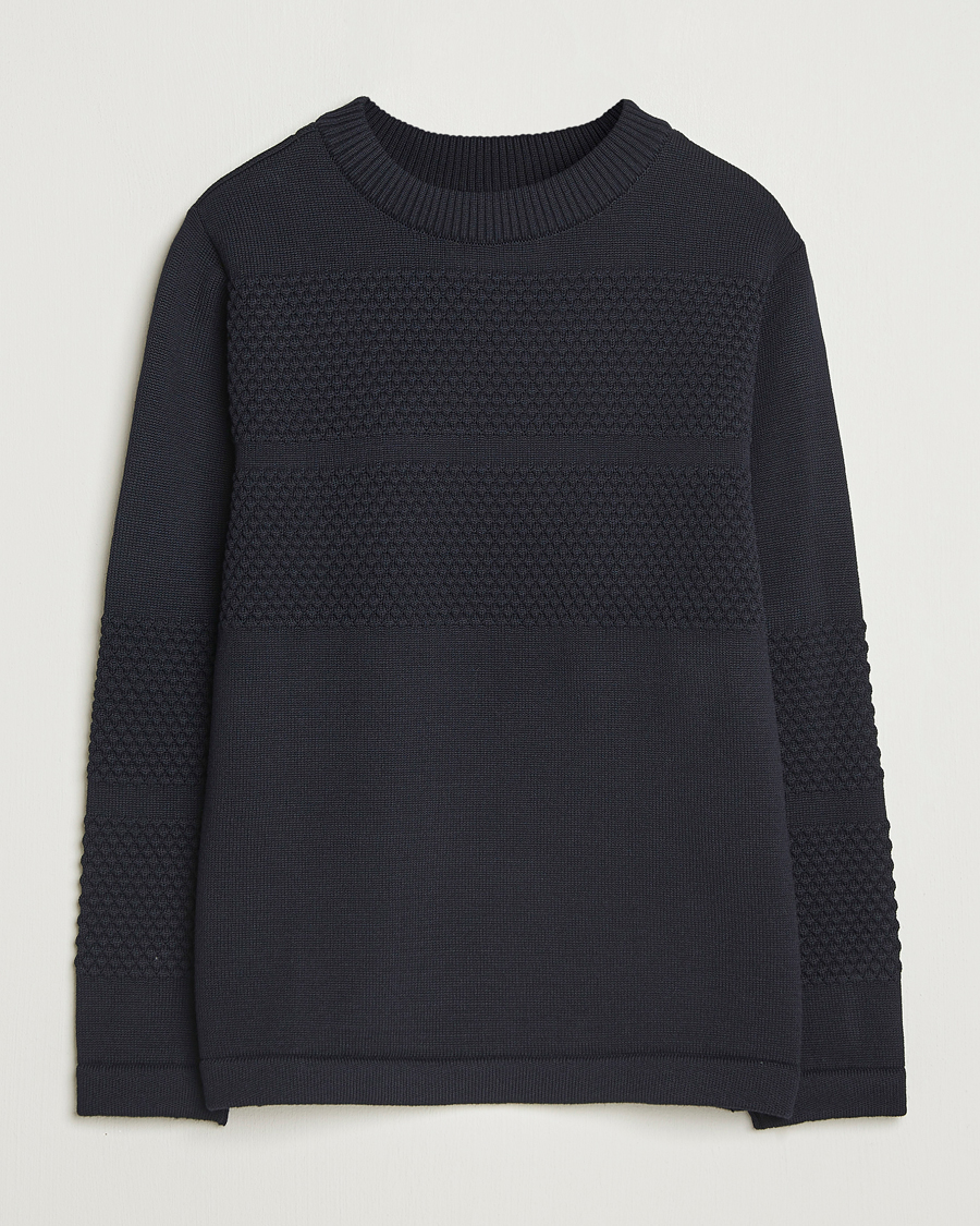 Homme | Pulls Et Tricots | S.N.S. Herning | Fisherman Wool Crew Neck Navy