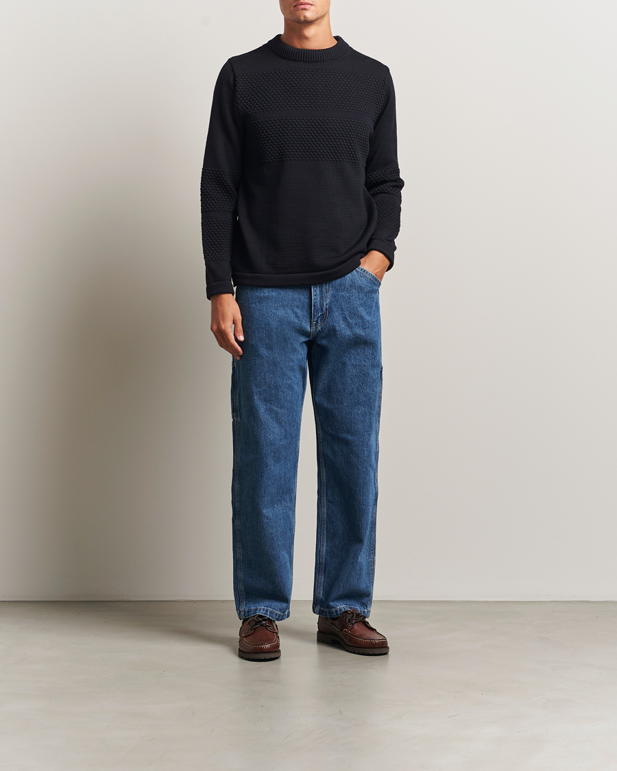 Homme | Pulls Et Tricots | S.N.S. Herning | Fisherman Wool Crew Neck Navy