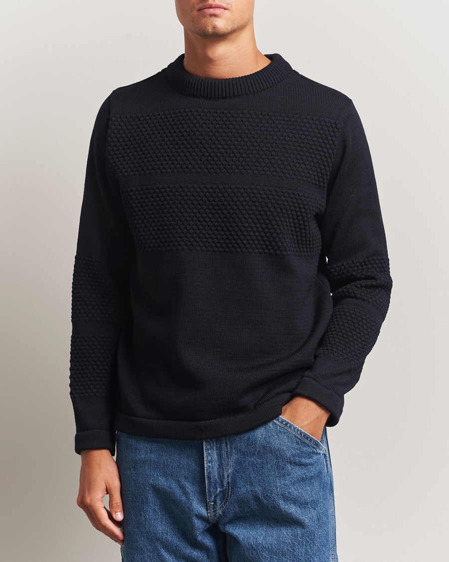 Homme | Pulls Et Tricots | S.N.S. Herning | Fisherman Wool Crew Neck Navy