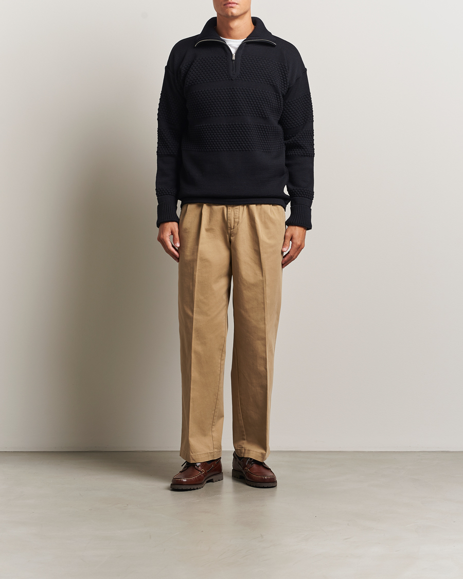 Heren | Truien | S.N.S. Herning | Fisherman Short Zip Navy Blue