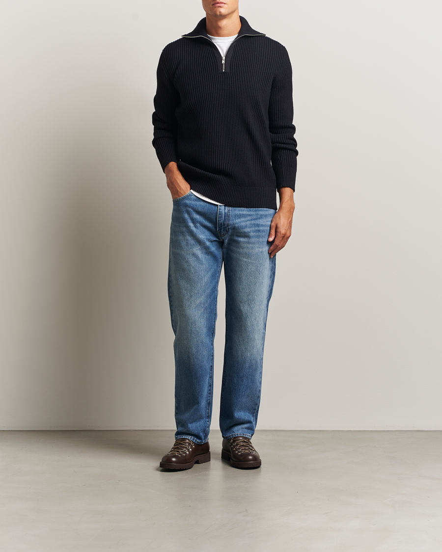 Heren | Truien | S.N.S. Herning | Fender Short Zip Navy Blue