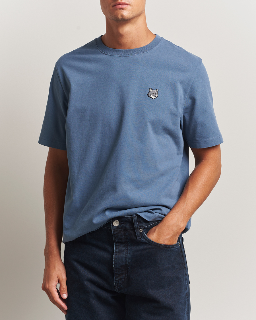 Heren | T-shirts | Maison Kitsuné | Grey Fox Head T-Shirt Seine Blue