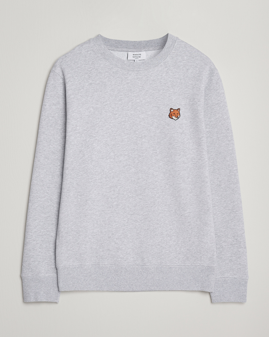 Homme | Pulls Et Tricots | Maison Kitsuné | Fox Head Sweatshirt Light Grey Melange