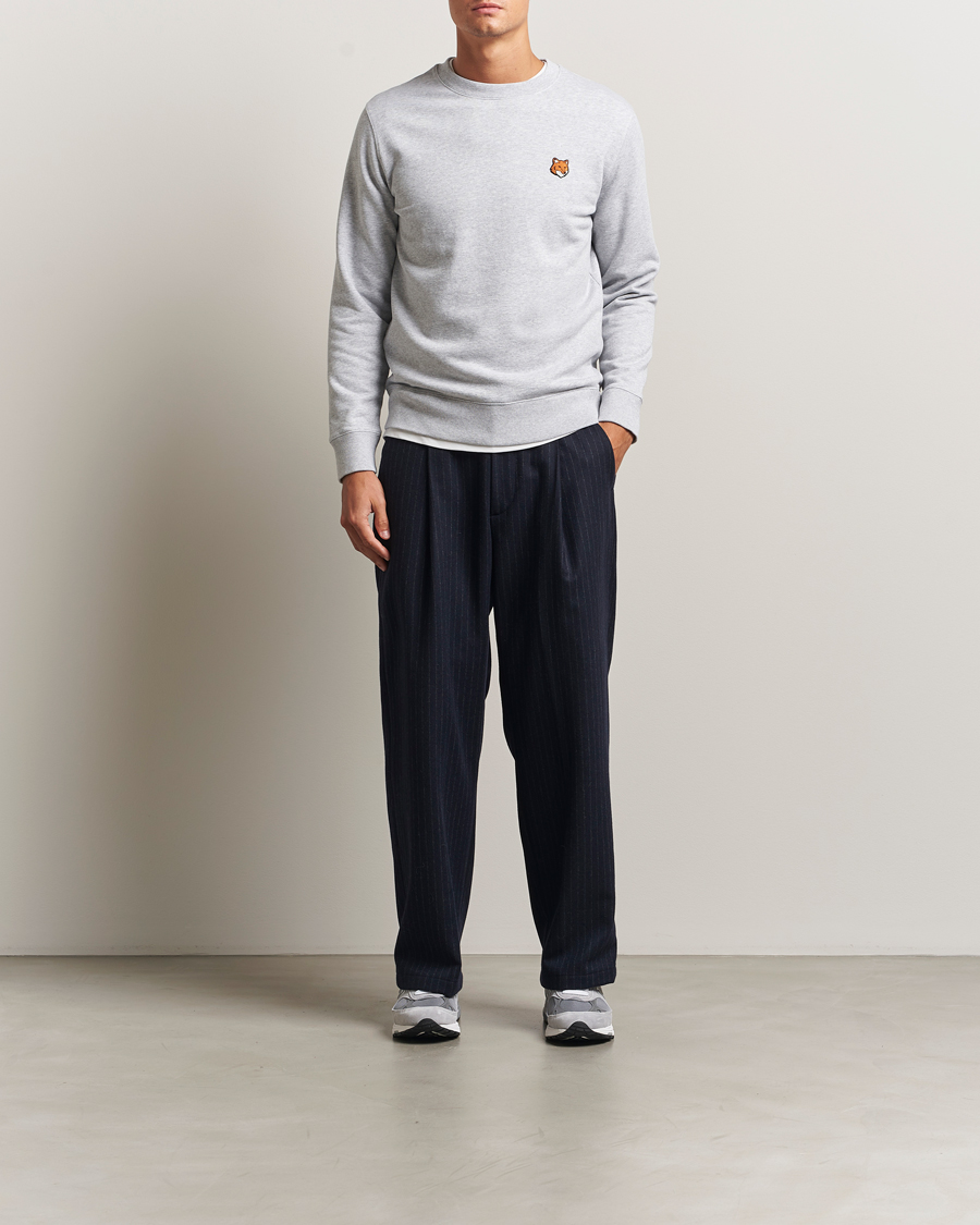 Homme | Pulls Et Tricots | Maison Kitsuné | Fox Head Sweatshirt Light Grey Melange