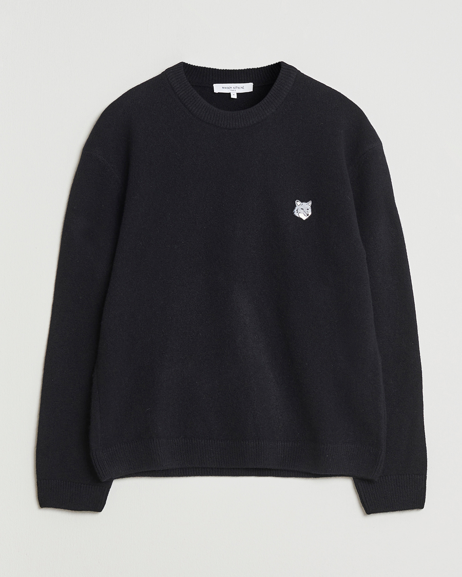 Heren | Truien | Maison Kitsuné | Grey Fox Head Lambswool Sweater Black