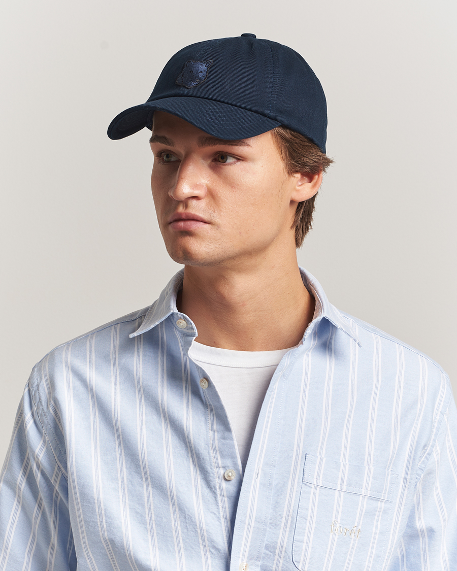 Homme | Bobs Et Casquettes | Maison Kitsuné | Tonal Fox Head Cap Classic Navy