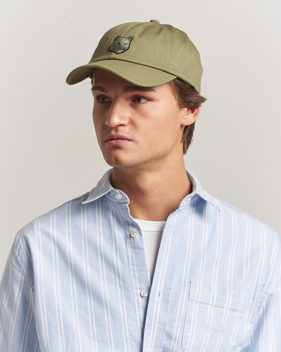 Homme | Bobs Et Casquettes | Maison Kitsuné | Tonal Fox Head Cap Laurel Green