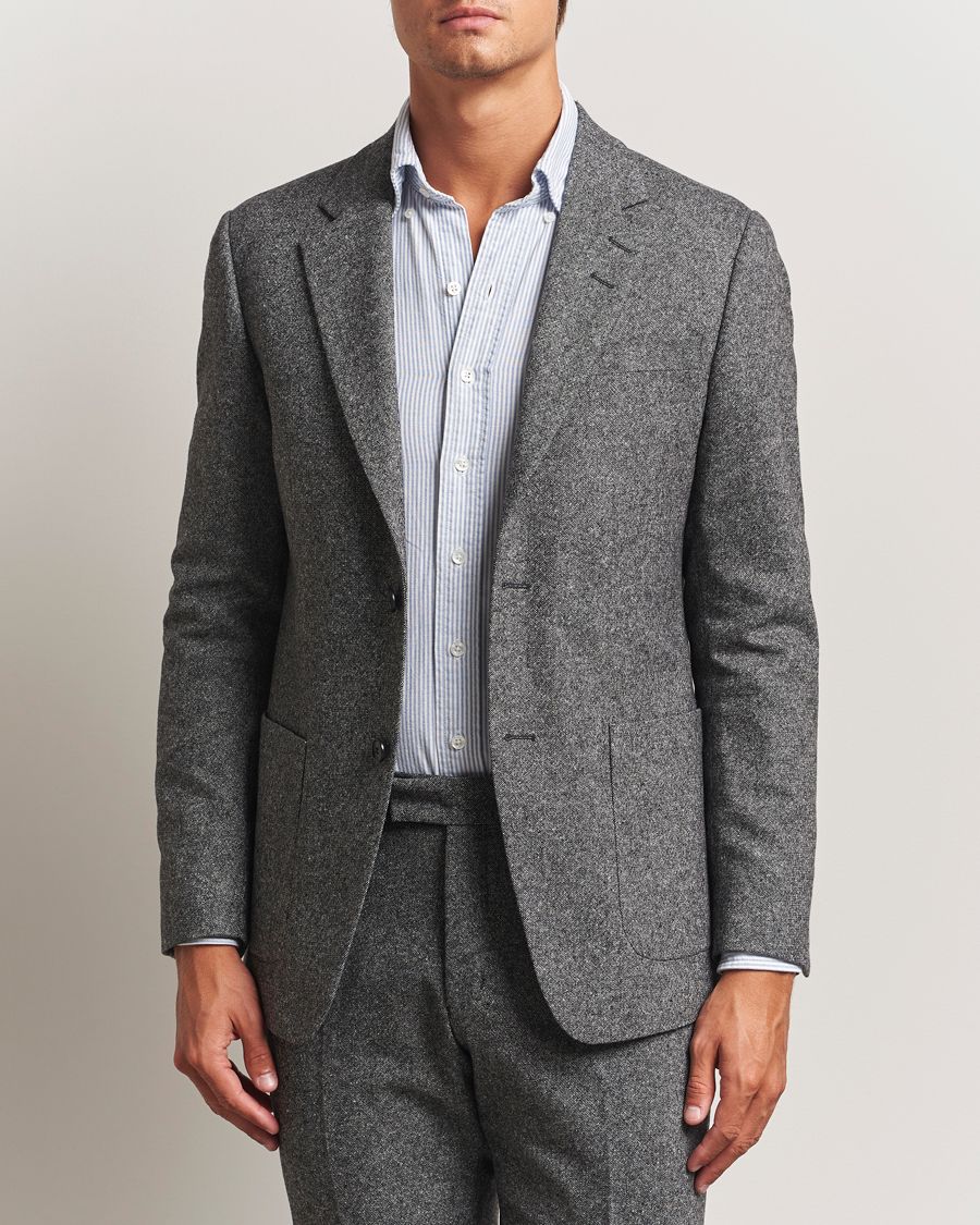 Homme | Blazers | Tiger of Sweden | Justin Brushed Wool Blazer Black
