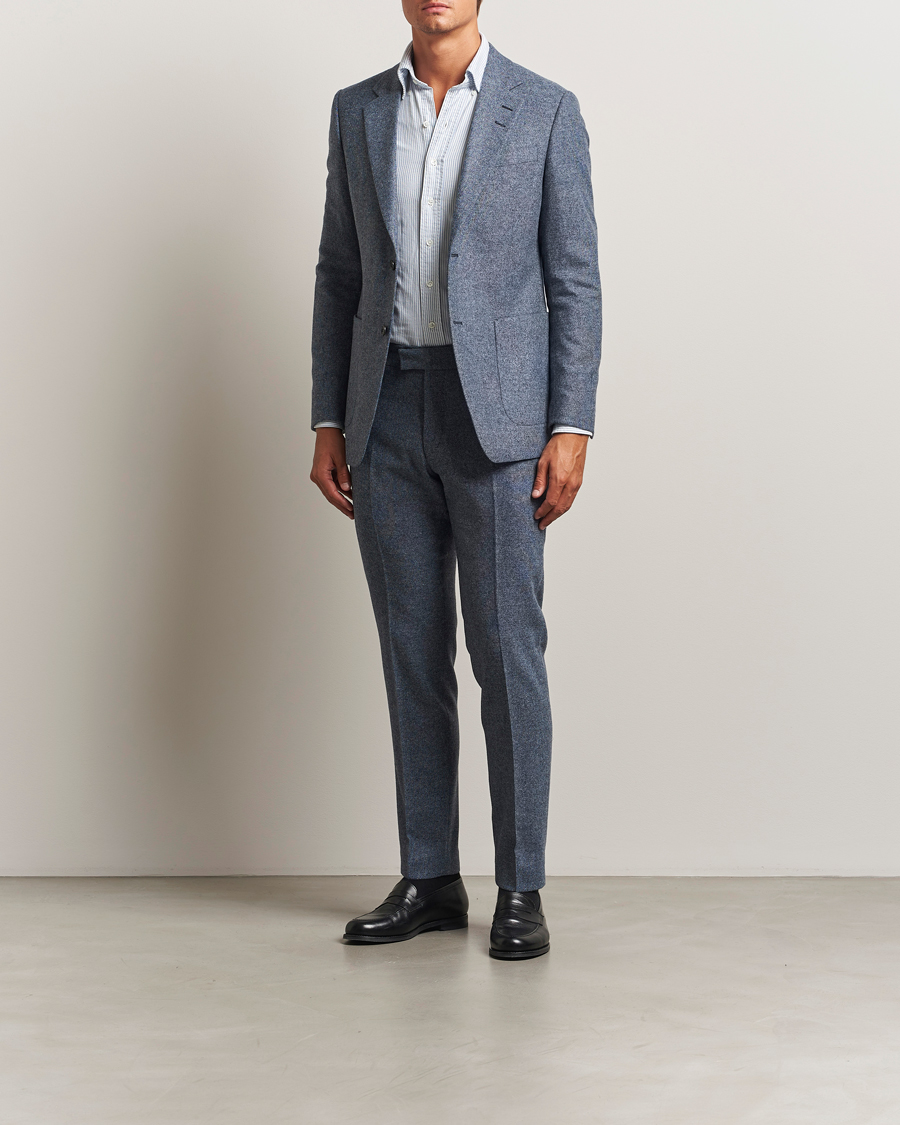 Homme | Pantalons | Tiger of Sweden | Tenuta Brushed Wool Trousers Space View