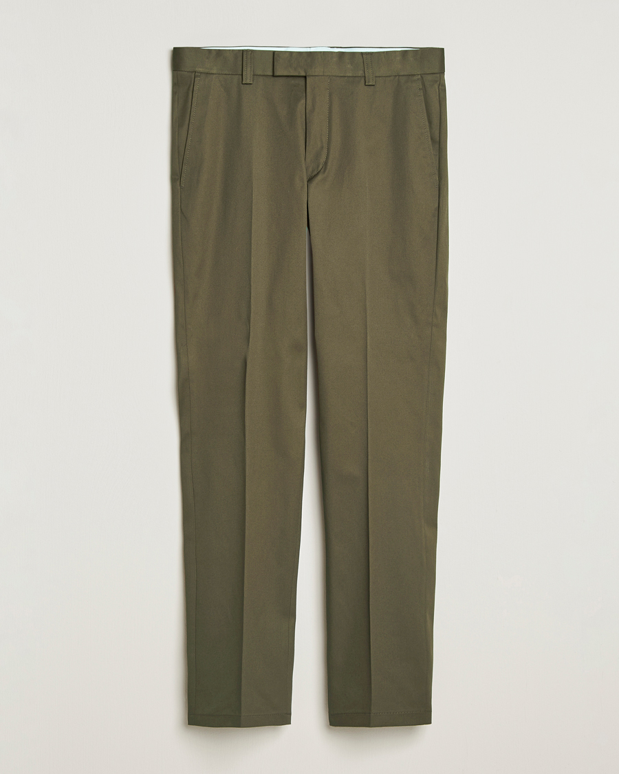 Homme | Pantalons | Tiger of Sweden | Tenuta Cotton Chinos Deep Olive